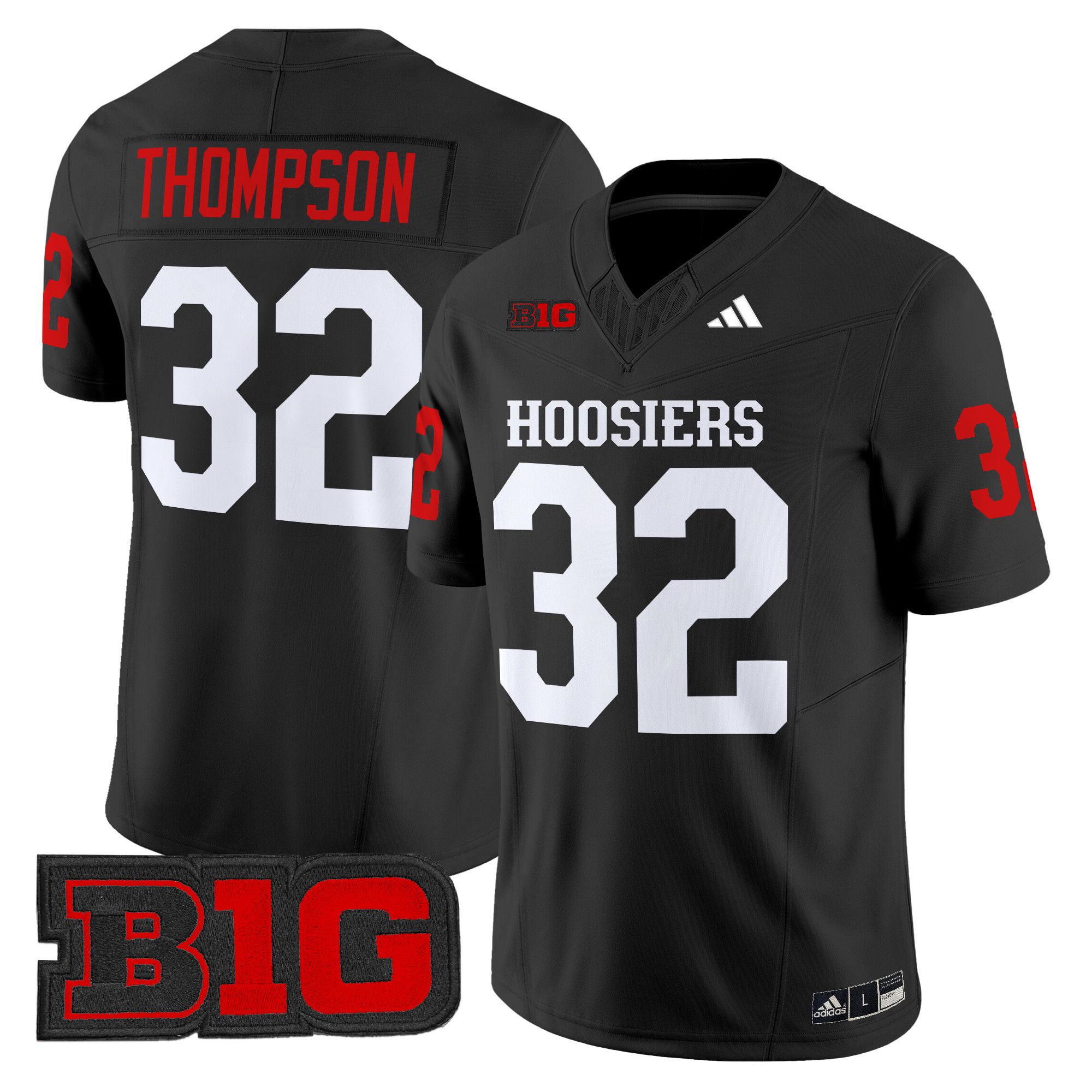Men Indiana Hoosiers #32 Thompson Black 2024 Vapor Limited NCAA Jersey style 1